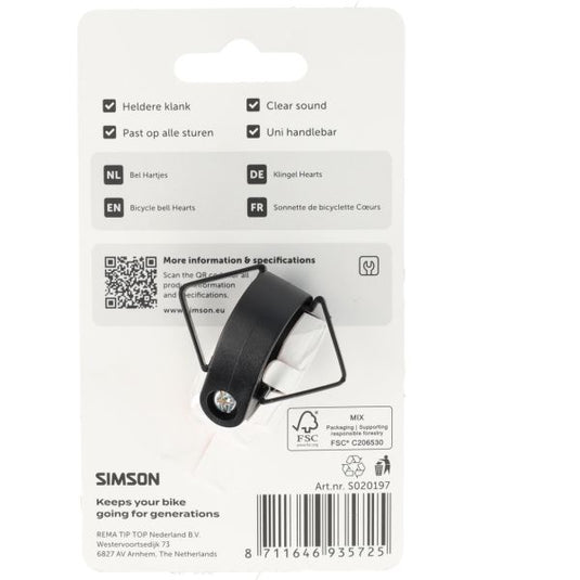 Simson fietsbel hartjes