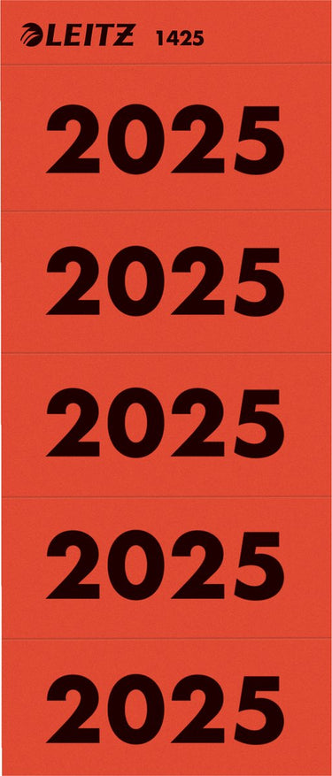 Leitz rugetiket 2025 - zelfklevend - 100 stuks - rood