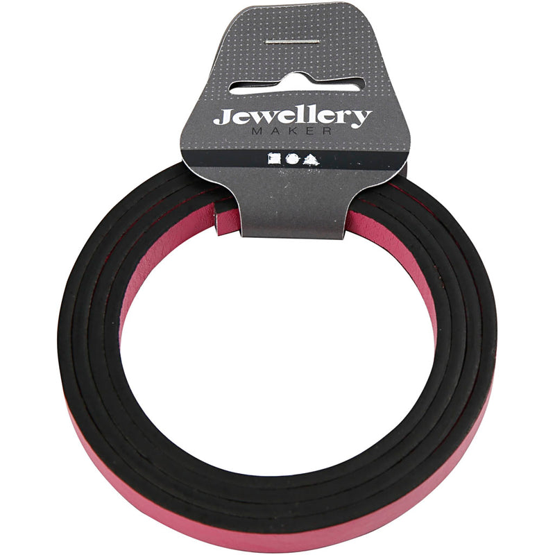 Afbeelding laden in galerijviewer, Https: www.cchobby.nl band-van-imitatie-leer-b-10-mm-dikte-3-mm-roze-1-m-1-doos
