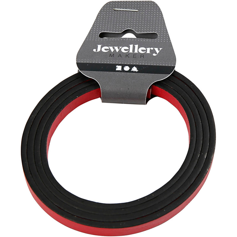 Afbeelding laden in galerijviewer, Https: www.cchobby.nl band-van-imitatie-leer-b-10-mm-dikte-3-mm-rood-1-m-1-doos
