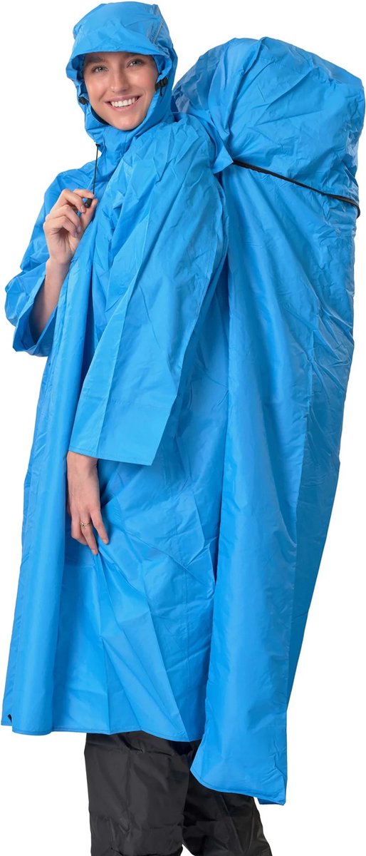 Lowland outdoor rugzakponcho - 100% waterdicht (10.000mm) - ademend (8.000g m²) - xl - pfas vrij!