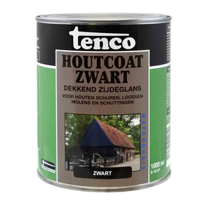 Touwen tenco houtcoat zwart zgl