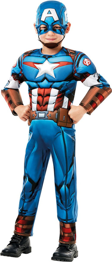 Rubies captain america verkleedset kinderkostuum - - maat 5-6 jaar