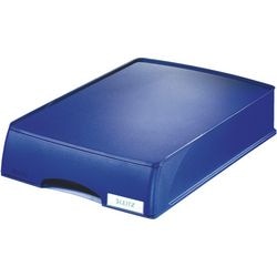 Leitz brievenbak met lade plus rubbere antislip voetjes a4 234x325x53mm blauw