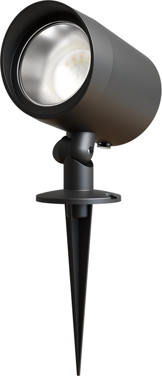 Calex led grondspot - geschikt voor buiten - tuinspot op spies - tuinverlichting met eenvoudige installatie - warm wit licht - 7w - zwart