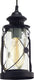 Eglo vintage bradford - hanglamp - 1 lichts - zwart - helder glas