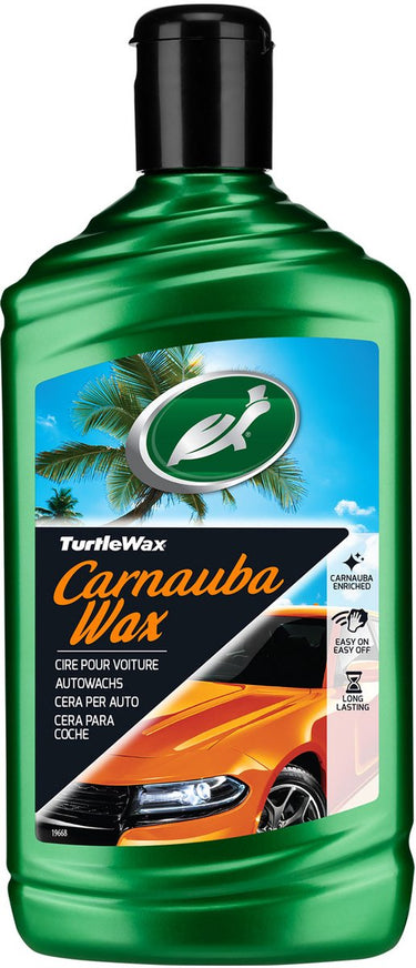 Turtle wax carnauba – autowax – reinigt polijst - langdurige bescherming – geeft langdurige glans - verbeterd met nanotechnologie siliconen - 500ml