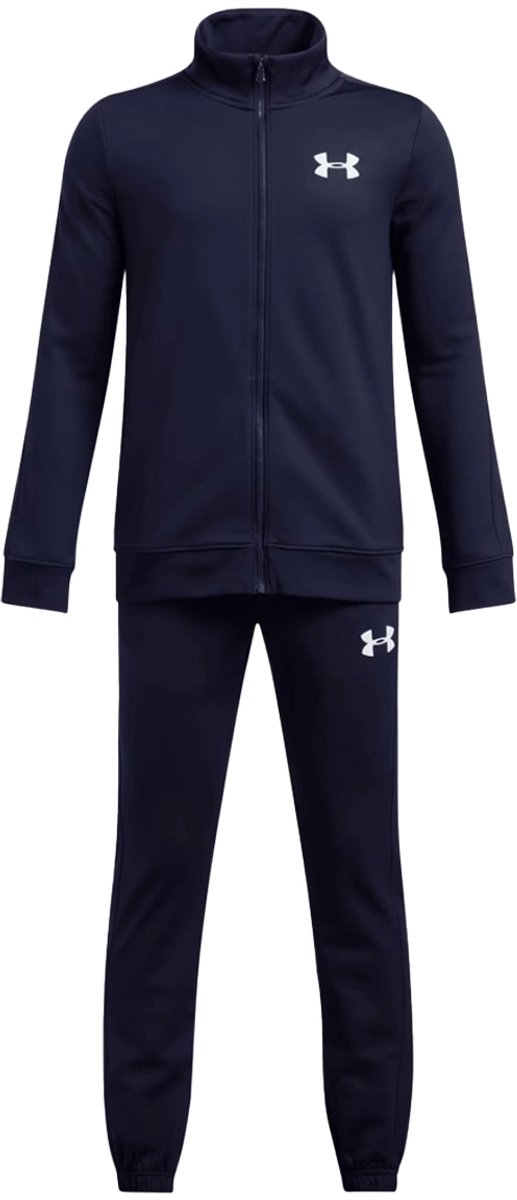 Under armour ua rival knit track suit-blu jongens trainingspak - midnight navy - midnight navy - wit