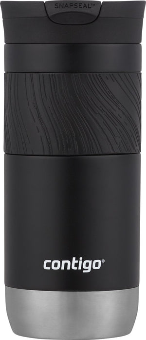 Contigo byron snapseal thermosbeker - licorice - 16oz - roestvrijstalen isoleerbeker, koffiebeker-to-go, lekvrij, houdt tot 7 uur warm, vaatwasserbestendig bpa-vrij deksel, 470 ml