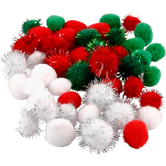 Pompoms Kerst, 48st.