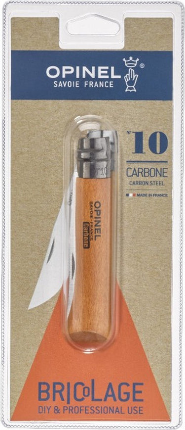 Opinel no.10 zakmes - carbonstaal hout blister