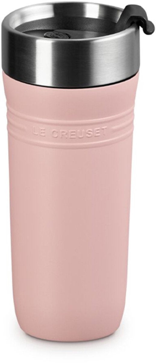 Le creuset thermosbeker dubbelwandig on the go 0,35 liter shell pink