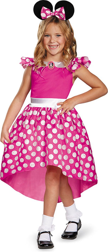 Disguise disney - preschool cg minnie friends, roze minnie jurk classic, maat s (5 - 6 jaar), meisjes