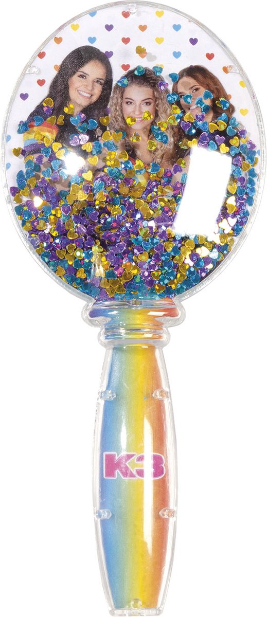 Load image into Gallery viewer, Totum k3 glitter kinder haar borstel - speelgoed meisjes junior vanaf 3 jaar- met bewegende glitters - studio 100 kids beauty
