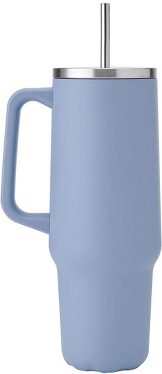 S'well tumbler xl hydrangea blue – duurzame roestvrijstalen thermosbeker | houdt 50 uur koud en 10 uur warm | rietje , bpa bps vrij, 1180ml -