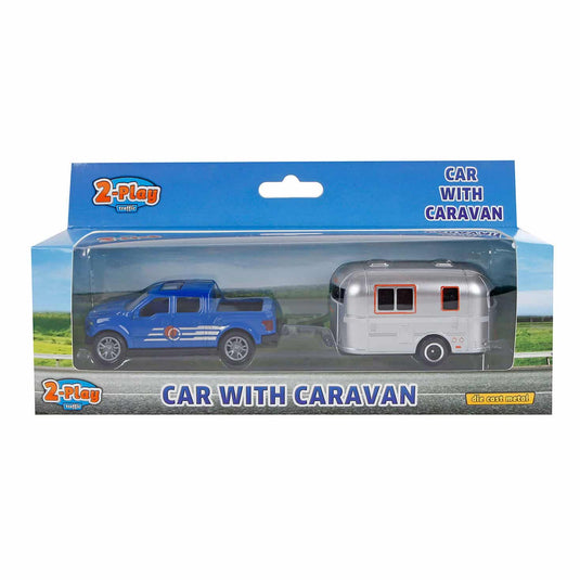 2-play auto met caravan die cast 16,5cm