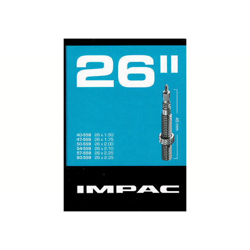 Load image into Gallery viewer, Impac Binnenband (by Schwalbe) SV26 26x1.50 26x2.35 ETRTO 40 60-559 Ventiel: Sclaverand frans 40mm
