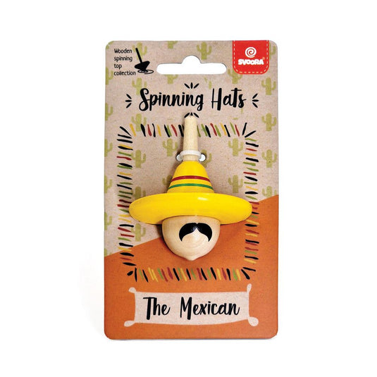 Draaihoed met houten tol. de mexicaan 5+