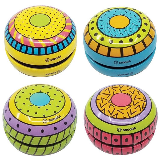Tin yo-yo's. funky party. 3 assortie. 6+