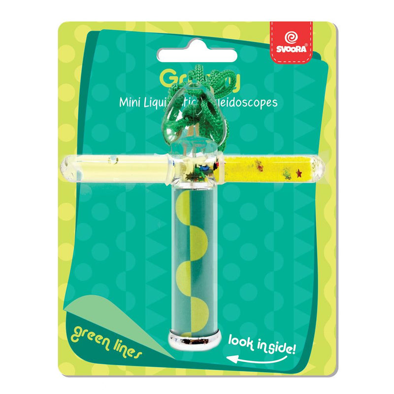 Load image into Gallery viewer, Mini liquid caleidoscope 'groene lijnen'
