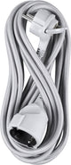 Q-link verlengsnoer - platte stekker - randaarde - 3 x 1.5 mmâ² - 5 meter - textiel - grijs