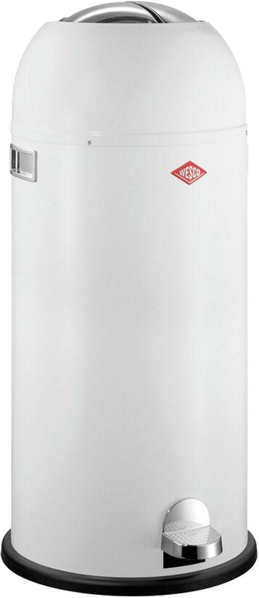 Wesco kickmaster maxi prullenbak | pedaalemmer | 40 liter | metaal - wit | vuilnisbak - made in germany