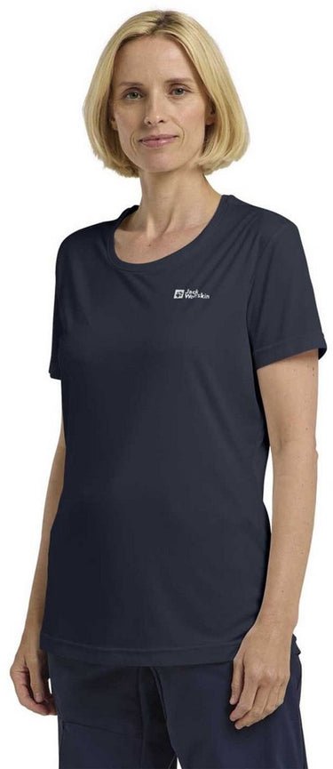 Jack wolfskin tech t-shirt met korte mouwen blauw xl vrouw