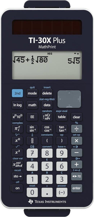 Texas instruments ti-30x plus mathprint schoolrekenmachine werkt op batterijen, werkt op zonne-energie zwart aantal displayposities: 16