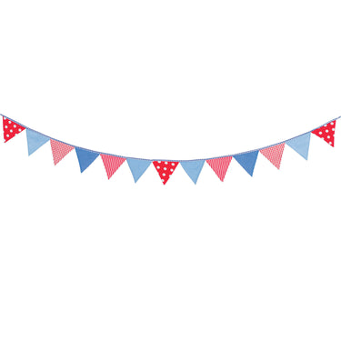 Goki katoenen vlaggenlijn blauw rood