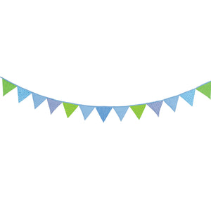 Goki katoenen vlaggenlijn blauw groen