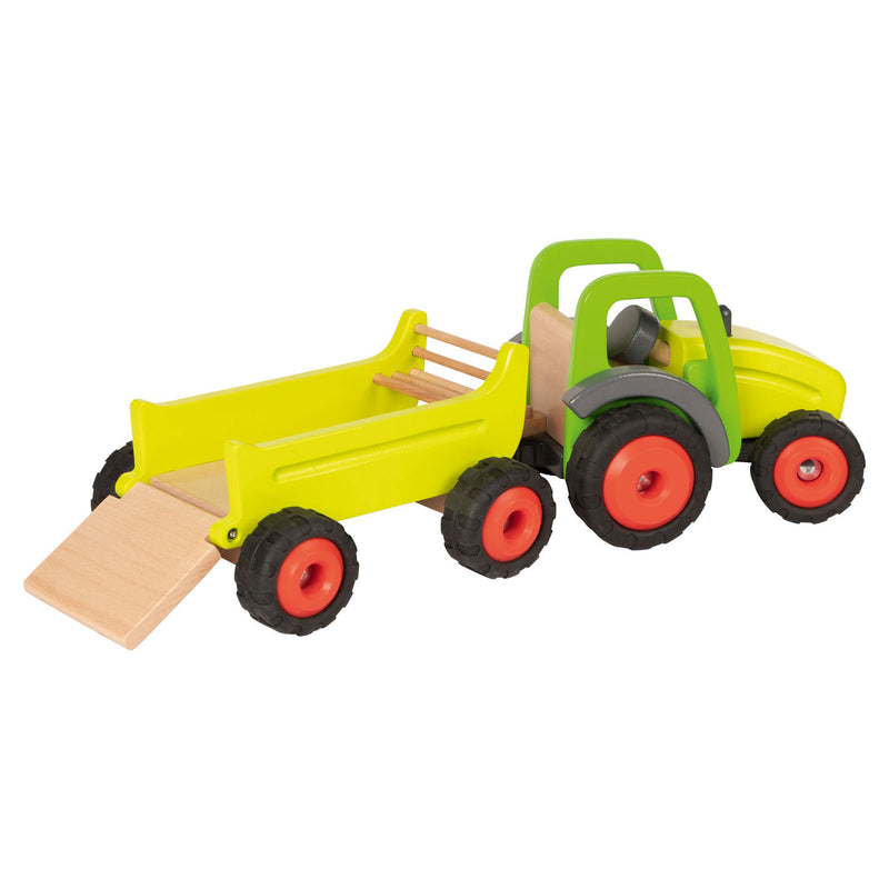 Load image into Gallery viewer, Goki houten tractor met trailer
