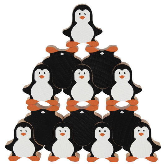 Goki houten stapelspel pinguin
