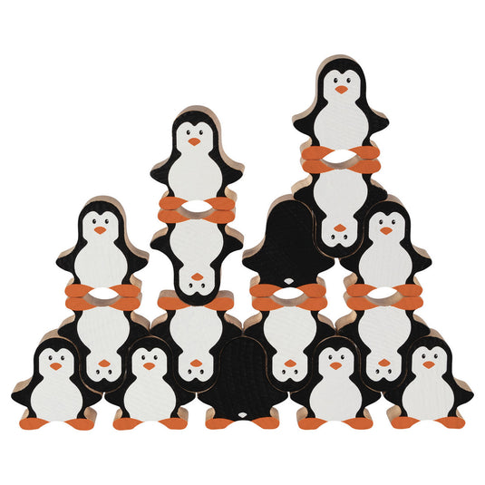 Goki houten stapelspel pinguin