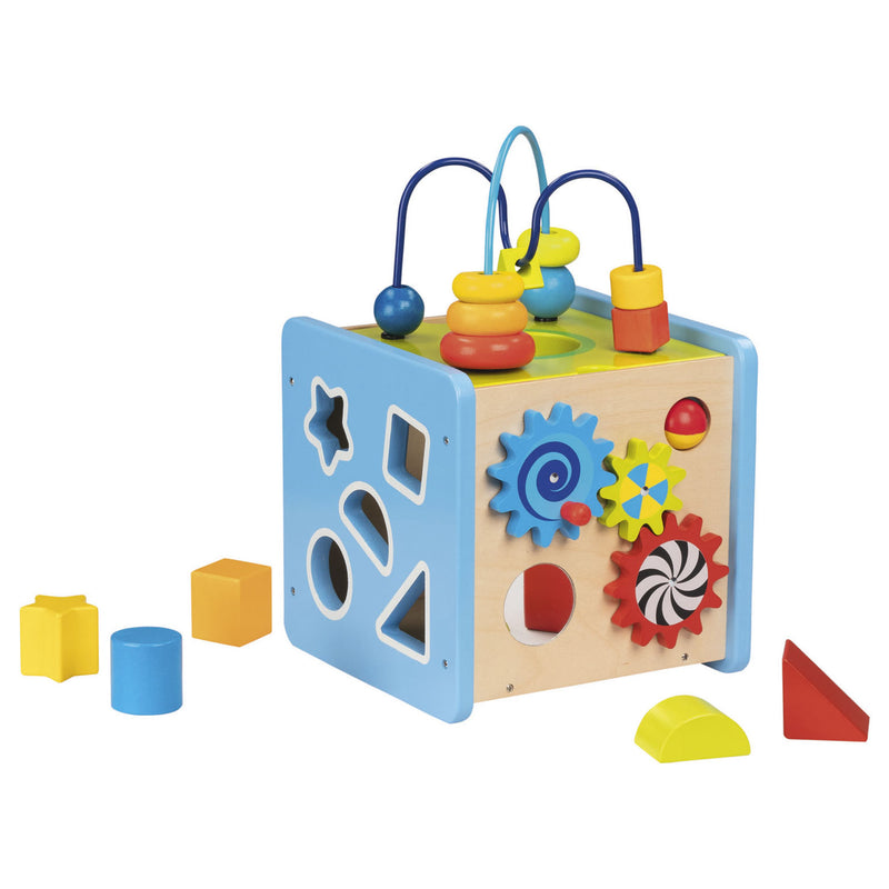 Load image into Gallery viewer, Goki houten activiteitenkubus 32,5 cm
