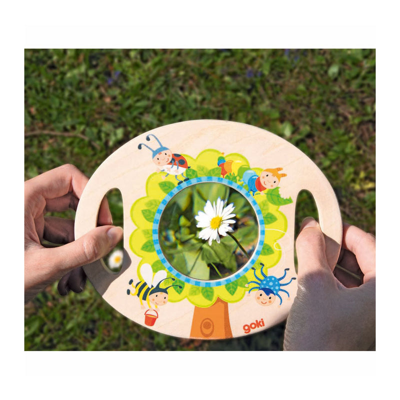 Load image into Gallery viewer, Goki houten xl vergrootglas met handvatten
