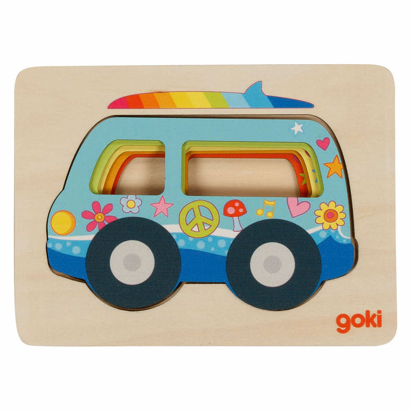 Load image into Gallery viewer, Goki houten lagenpuzzel auto, 5st.
