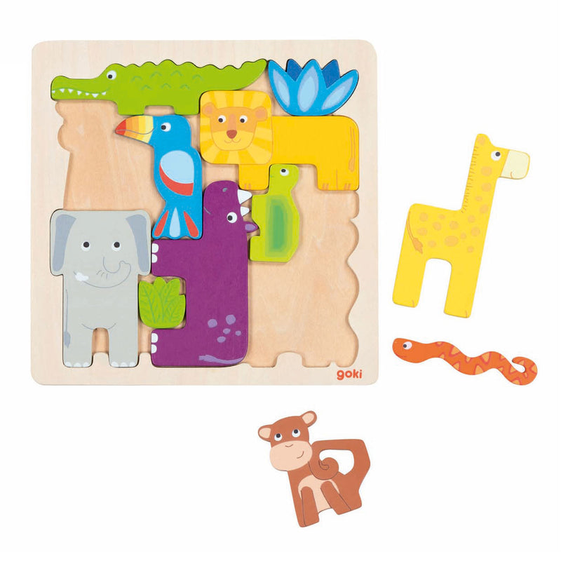 Load image into Gallery viewer, Goki houten puzzel safari, 11st.
