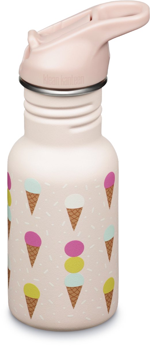 Klean kanteen kids classic drinkfles - 355ml - ice-cream - morsbestendig - bpa-vrij - met flipsport cap