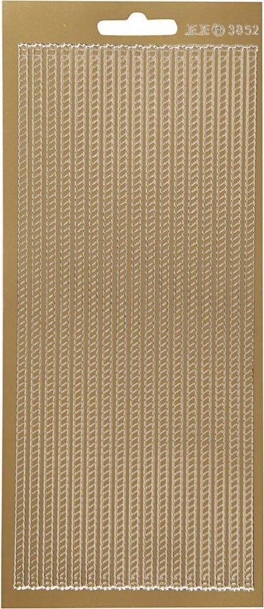 Creativ company stickers goud - zelfklevende randen stickers - decoratieve gouden stickervellen - diy versiering - kaarten maken scrapbooking - 10x23 cm - 1 vel