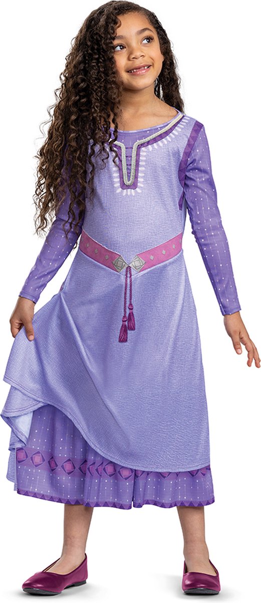 Disguise disney - wish, asha jurk deluxe, maat m (7-8 jaar), meisjes
