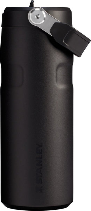 Stanley flip straw 2.0 waterfles met rietje 0.47l - 10 uur koud - 2 dagen koud met ijs - roestvrijstalen drinkfles - bpa vrij - lekvrij - vaatwasserbestendig - black