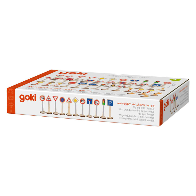 Load image into Gallery viewer, Goki houten verkeersbordenset - 40dlg.
