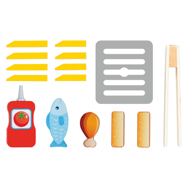 Load image into Gallery viewer, Goki houten speelgoed airfryer met accessoires - 16dlg.
