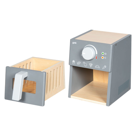 Goki houten speelgoed airfryer met accessoires - 16dlg.