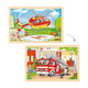 Goki houten legpuzzel - heli en brandweerwagen - 24st.