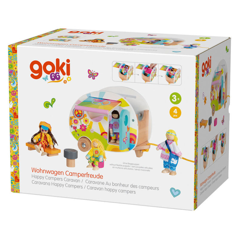 Load image into Gallery viewer, Goki houten happy campers caravan speelgoed
