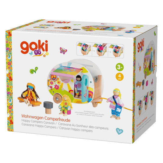 Goki houten happy campers caravan speelgoed