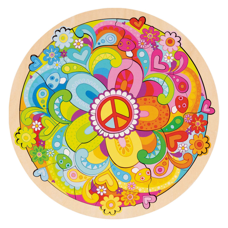 Load image into Gallery viewer, Goki houten puzzel mandala bloemen - 34dlg.
