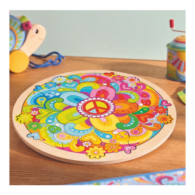 Load image into Gallery viewer, Goki houten puzzel mandala bloemen - 34dlg.
