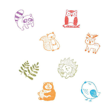 Goki houten stempelset bosdieren - creatieve speelgoedset voor kinderen.